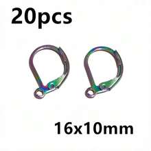 20 piezas Ganchos y clips de pendientes de acero inoxidable hechos a mano, accesorios para hacer joyas DIY, alambres para orejas - ganchos para pendientes - Ver 7