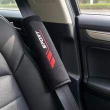 2pcs/Set Pelindung Bantalan Bahu Sabuk Pengaman Mobil Sport Bahan Suede Lembut, Aksesoris Interior Mobil - A - View 2