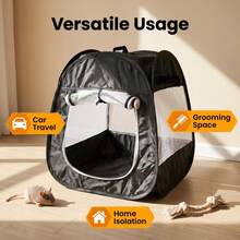 360-Degree All-Around Breathable Pet Cage Polyester Fabric Square Pet Playpen Foldable Handheld Storage Portable Small Pet Cage Indoor And Outdoor Cat, Dog, Rabbit, Hamster Pet Tent Play Cage - one-size - View 2