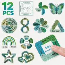 ‌Calm Strips Anxiety Sensory Stickers‌,Fidget Textured Strips‌,Textured Sensory Stress Relief Stickers, Stress Relief Tactile Stickers‌, Sensory Calm Adhesive Strips,Waterproof Raised Texture Decals For Phone Laptop Water Bottle - 1 Sheet (12 Pieces) - View 15