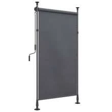 Vertical Awning/Balcony Blind 150 X 220-310cm With Crank, Weatherproof Balcony Privacy Screen Made Of Polyester In Dark Grey For Garden - 深灰色 - 查看 1