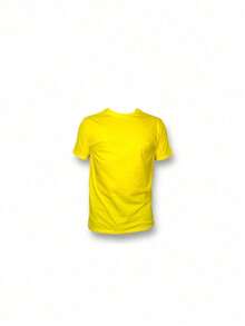 Original HPC POLO T-Shirt With Round Neck And Short Sleeves – Themed Graphic Design "HPC: Retro Typography Houston" – 100% Cotton - 黃色 - 查看 5