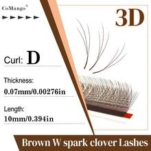 CoMango 12Rows D Curl Brown Small Spacing 3D/4D/5D W Shape Eyelash Extensions 0.07/0.1MM Narrow W Style Fluffy Wispy Lashes Super Soft Lashes Supplies - D - View 25