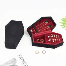 1pc Travel Portable Jewelry Box, Jewelry Earring Storage Box, Creative Jewelry Ring Box, Christmas Gift - Black - View 4