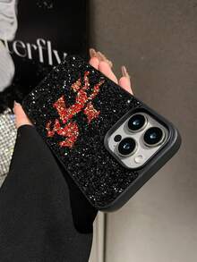 1pc Red Letter H Skin-Feel Shockproof 2-In-1 Phone Case Compatible With 17promax/16plus/15pro/14/13 - Red - View 4