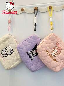 SANRIO 1 pieza Bolsa de almacenamiento de gran capacidad con licencia oficial de   , bolsa de maquillaje suave y transpirable, organizador de cosméticos multifuncional, bolsa de aseo, organizador de accesorios, bolsa de almacenamiento para viajes, adecuada para organización del hogar y viajes, estilo de dibujos animados lindo, regalo de cumpleaños y festividades para mujeres, novias, fans - Multicolor - Ver 6