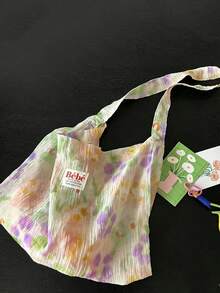 Japanese And Korean Style Ins Gradient Semi-Transparent Canvas Shoulder Bag For Women, Large Capacity Commuter, Outing, Daily Shopping, Niche Design Handbag, Underarm Shoulder Tote Bag, - Multicolor - View 4