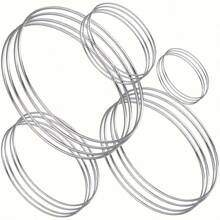 5/10pcs Metal Rings, 5 Sizes - Perfect For Wreaths, Wedding Floral Arrangements, Home Decor, And Wall Hanging Crafts,DIY Craft Supplies, Decorative Accents, Versatile Crafting, Decorative Metalwork, Durable Metal Rings, Metallic End, Craft Enthusiast - Multicolor - View 2