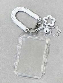 1pc Heavy Duty Retractable ID Badge Holder With Keychain And Wrist Strap, Transparent PVC Card Sleeve With Safety Lock, Anti-Theft Design, Durable ID Card Holder, Suitable For Student ID And Campus Card, Ideal Back To School Gift, Fits Student ID And Access Card - Includes Sliding Cover, Keychain And Meal Card Clip For Easy Card Visibility - Also Features Wrist Strap And Cute Pendant - A - View 7