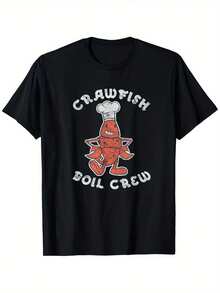 Camiseta con diseño vintage del Festival Cajun de Lobster Cooking - Camiseta casual unisex% algodón, con diseño de chef de langosta, cómoda para todas las estaciones, disponible en - Negro - Ver 1