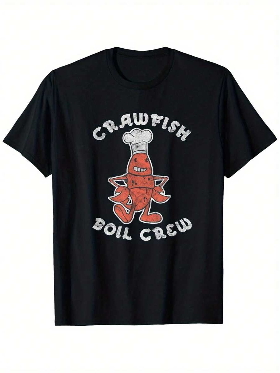 Camiseta con diseño vintage del Festival Cajun de Lobster Cooking - Camiseta casual unisex% algodón, con diseño de chef de langosta, cómoda para todas las estaciones, disponible en - Negro - Ver 1