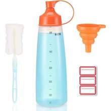 - Botella para exprimir condimentos para salsas, color naranja 550 ml - 1 + 0,6 litros - Ver 1