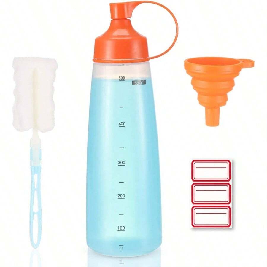 - Botella para exprimir condimentos para salsas, color naranja 550 ml - 1 + 0,6 litros - Ver 1