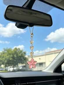 1個可愛櫻花汽車吊飾附蝴蝶吊飾，閃亮水晶後視鏡吊墜，汽車內飾裝飾配件 - 花朵蝴蝶 - 查看 14