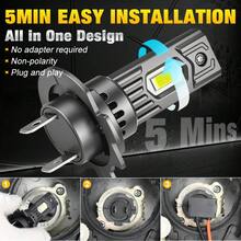 TOAUTO H7 80W LED Headlight Bulbs, 2PCS High Power Car Headlamp Light Bulb Replacement, 6000K White For Socket H7 - A - View 4