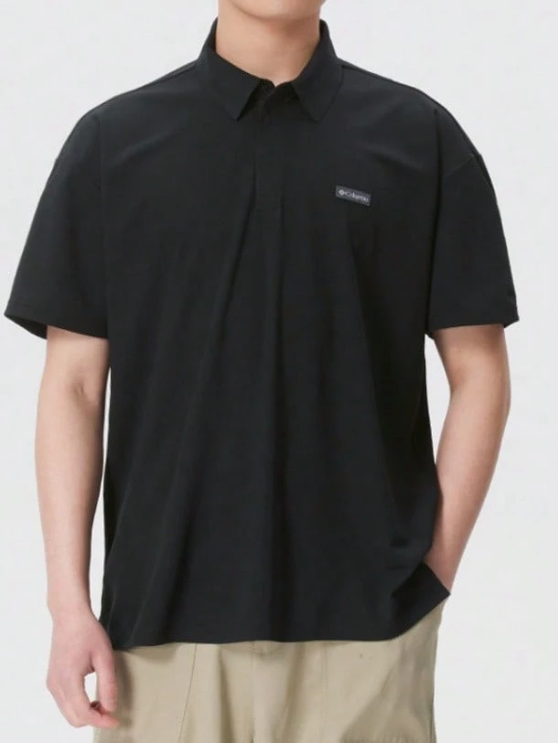 Columbia Summer New Style Sports Running Fitness Training Comfortable Breathable Casual Men's Short Sleeve POLO Shirt - Black - View 1