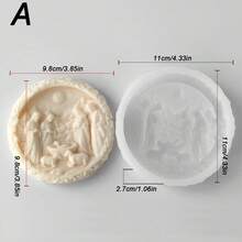 1個聖家蠟燭矽膠模具，耶穌瑪利亞約瑟夫人像，3D造型，可用於蠟燭/肥皂/石膏裝飾，多功能模具。適合聖誕節/復活節/居家祈禱 - A-白色 - 查看 6
