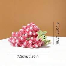 SIQIZHOU 1pc Enamel Jewelry Box, Home Decor, Grape Pattern, Metal Material, Suitable Gift For Girls, Small Decorative Item, Used For Storing Earrings, Rings, Jewelry, Home Decoration. - Pink - View 3