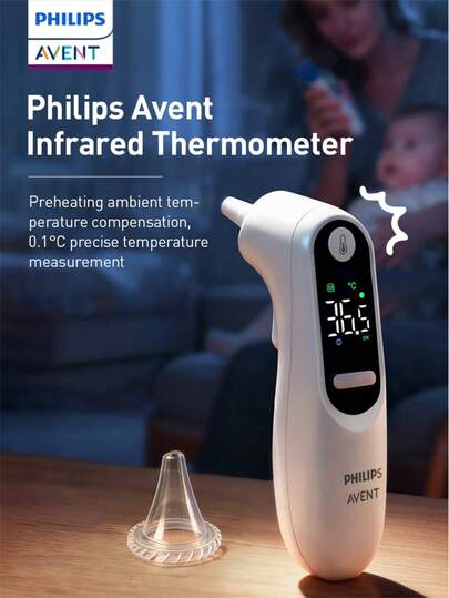PHILIPS ميزان حرارة بالأشعة تحت الحمراء من فيليبس أفينت FC-IR116 يدعم تبديل وضع العمر بنقرة واحدة ويدعم أوضاع القياس المزدوجة لدرجة حرارة الجسم ودرجة حرارة الأشياء