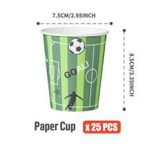100/55/25/10pcs Soccer Party Tableware Supplies, 7/9 Inch Disposable Paper Plates, Paper Cups And Napkins, Party Tableware For Boys Sports Theme Birthday Party Decorations - Multicolor - View 9