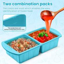 2 Pack Silicone Freezer Trays With Lid Easy Storage Silicone Soup Freezer Molds 2 Cup ,Cube Tray Freezing Broth Sauces Store Leftovers , Leakproof, Easy Release Dishwasher - Purple+Pink - View 10