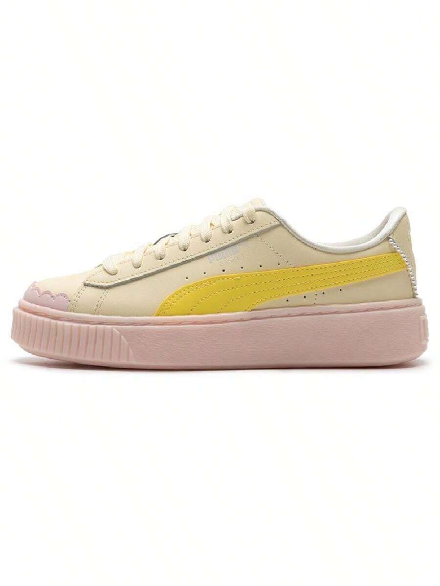 Puma 女款籃球厚底珍珠 2026 夏季新款撞色厚底休閒運動滑板鞋 398910-02 - 398910-02 - 查看 1