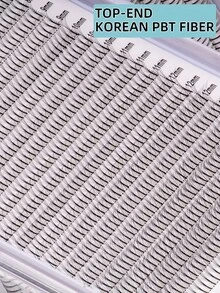800片 20排 XXL 托盤長梗 5D 平梗底 窄扇形 超輕量豐盈柔軟 極深色 進口韓國 PBT 纖維 預製濃密扇 0.07 C D 8-15mm 混裝 手工單根睫毛 睫毛接種專業用 - C - 查看 7