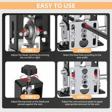 HSHa Wire Stripper Suitable For Wires With A Diameter Of 2-25 Mm, High-Strength, Dual-Axis Precision Blades, Height-Adjustable And Non-Slip V-Groove, Efficient Wire Stripping Machine, Compatible With Various Cable Types, Suitable For Waste Wires And Single-Core Wires - A - View 10