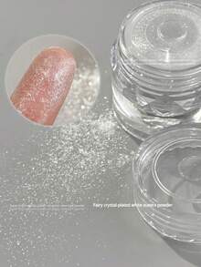 Bubuk Kuku Kristal Terbaru yang Ditingkatkan, Bubuk Cahaya Bulan Putih, Bubuk Kuku Cermin Ultra Terang Aurora (0,5g/Botol) - Putih - View 3