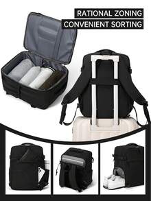 myco bags 真空壓縮後背包，Wizz Air 機艙尺寸 40x30x20 cm 可轉換手提登機包/短途飛行背包，可輕鬆放入座椅下方，便攜式，符合 TSA 標準的旅行/行李/機艙認可後背包，適用於飛機/學校 - 彩色 - 查看 7