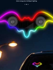 1pc/2pcs Solar Powered Heart Shaped Neon LED Car Rear Window Wireless Ambient Light Decoration, Bestselling Car LED Window Glowing Heart Ambient Light Solar Interior Neon Light USB Decoration, 3.7V+300mAh Lithium Battery - Multicolor - View 15