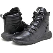 Men's Leather Sneakers Ranclafe 7033 Mid-Top Casual Gym Training Urban Comfortable - 黑色 - 查看 10