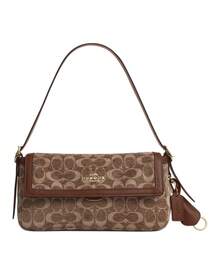 Coach Etta 25 Women's Shoulder Bag Monogram Hobo Flap Bag Crossbody Bag With Adjustable Strap - Brown - View 11