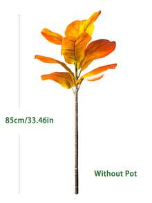 Kmitang 85-125cm Large Artificial Banyan Plants Fake Ficus Tree Branch Autumn Tree Leaves Faux Tropical Palm Plant Red Leafs Plastic Fiddle Leafs Tall Faux Rubber Tree For Home Shop Autumn Party Decor Without Pot 1pc - Multicolor - View 14