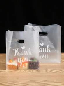 50pcs Transparent Plastic Gift Bags With Handles - Suitable For Salads, Cakes, Pizzas, Breads, Desserts, Cookies And Candies - Ideal For Weddings, Birthdays And Parties - Multiple Specifications - View 11
