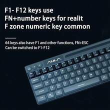 AULA F3061 Mechanical Feel Keyboard 64 Keys RGB Backlit Wired Mini Keyboard Portable Mouse Keyboard For Laptop PC Original Aula Gaming Keyboard - View 7