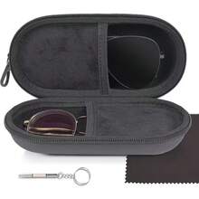 1pc Solid Color Portable Glasses Storage Bag, Sturdy Shape With Smooth Opening And Closing, Compact And Easy To Store, Can Hold Fashion Glasses And Eyeglasses, Convenient For Commuting And Travel, Simple And Versatile, Suitable As A Gift - Multicolor - View 3