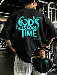 Camiseta de doble cara con la impresión Los Momentos de Dios Son Siempre Buenos Momentos – la elección perfecta para reuniones familiares, eventos corporativos, entrenamientos en grupo y u - Negro - Ver 1