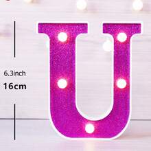 16cm 白色發光 A-Z LED 字母燈,電池供電,臥室裝飾字母夜燈,婚禮裝飾,生日派對裝飾,女孩房/兒童房裝飾字母燈,節日居家酒吧裝飾字母燈,字母燈 - 深紫色 - 查看 29