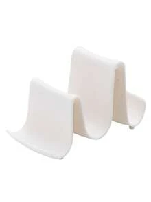 1pc PP Material Spoon Rest, Creative Wave Design Kitchen Countertop Spoon Holder - White - View 3
