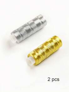 200 Yards Luxury Gold & Silver Metallic Thread Shiny & Glossy Suitable For Embroidery DIY Sewing And Quilting Crafts - A - View 10