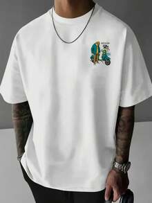 MATCH DAY, Men's Fashion T-Shirt With Reversible Double-Sided Print, Suitable For Leisure At Home Or Outdoor Fitness Activities, A Modern Garment, A Must-Have Item - 白色 - 查看 3
