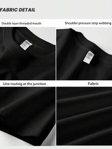 Vintage  Men's T-Shirt In Plus Sizes With Short Sleeves For Young Men, Made Of High-Quality Material With Printed Designs, Summer Tops - 黑色 - 查看 3