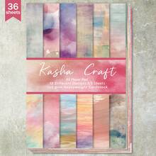 36 Sheets A5 (Colorful Rendered Art Background) Scrapbook Thin Paper, Suitable For Bullet Journal, Junk Journal, Greeting Card Background, Photo Album And Handicrafts - Rectangle - View 1