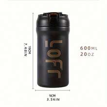 1pc Stainless Steel Insulated Travel Mug, Large Capacity Double Wall Coffee Tumbler, Suitable For Hot And Cold Drinks, Perfect For Iced Coffee And Creamy Beverages, Gift Idea - Multicolor - View 3