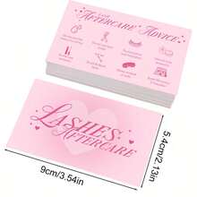 Pink Lash Extension Aftercare Card | 50 Pack | Lash Aftercare Instruction Minimalist Cards Double Sided Size 3.5 X 2 Inches Eye Lash Aftercare Kit For Clients With 2-3 Week Refill Instruction - 3.5 X 2 Inches - View 5