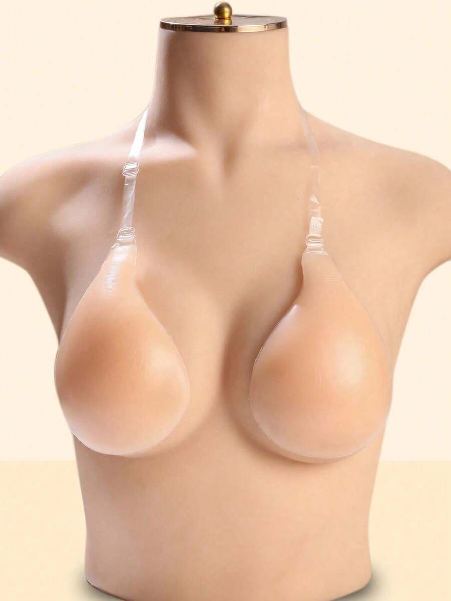 1pc New Silicone Invisible Bra, Anti-Slip Lifting & Push-Up Design, Specially Made For Wedding Photography, Strapless Dresses, Invisible Lingerie, Skirts, Dresses, Travel & Vacation, Enhances Cleavage And Shows Sexy Breast Shape - Multicolor - View 1