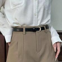 1pc/3pcs Solid Color Casual PU Leather Waist Belt, Thin Style For Women, All Season - A - View 4