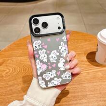 うさぎ ハート 可愛い デザインケース,プレゼント用・自分用両方に大活躍！,感あふれるキュートスマホケース - ブラック - チェックする 4