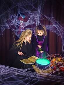1Set 200g Elastic Halloween Spider Web With 40Pcs Spiders – Cotton Hanging Cobweb Decor For Home, Haunted House, Bar & Ghost Festival Spooky Scene Decorations - View 7